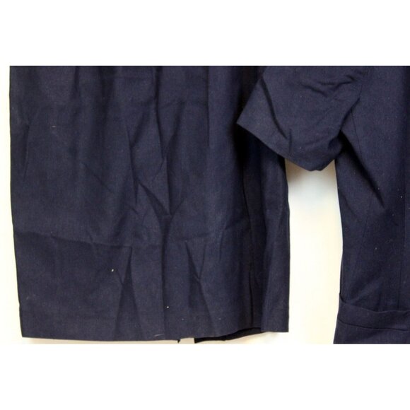 VTG 90s SBS Collection Navy Blue Silk Skirt Suit sz 12 Women Work Shoulder Pads - Picture 3 of 13